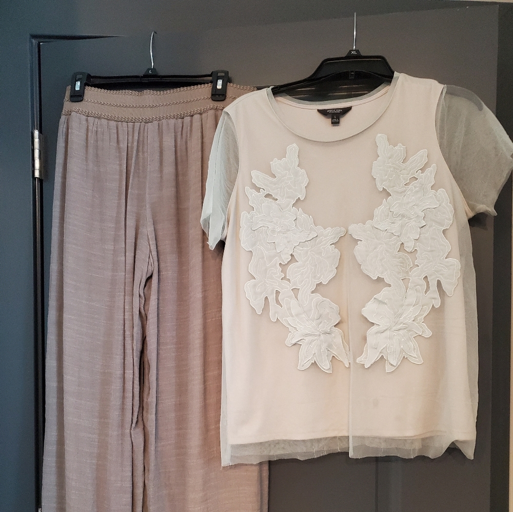 Palazzo Tan Pants and Top